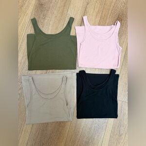 a new day Women’s Tank Top Bundle - Olive Green, Pink, Taupe, Black